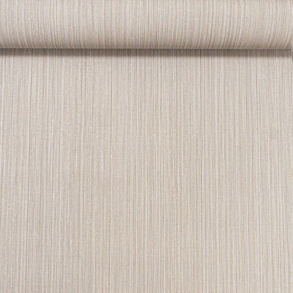 House of Hampton Linen Textured Designer Wallpaper Brown Grey Non